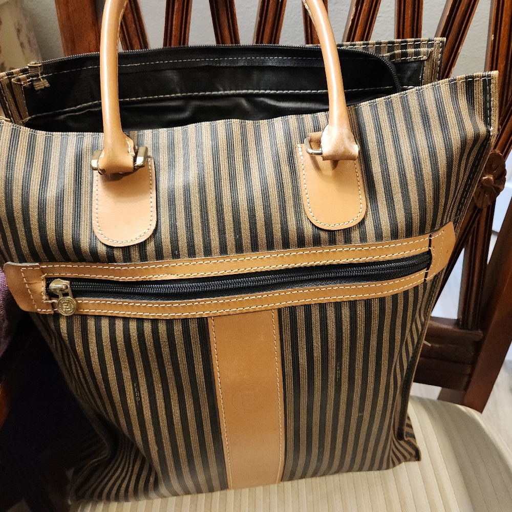 Vintage Fendi Pequin tote